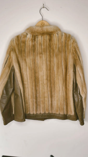 Vintage Mink & Leather Paneled Jacket