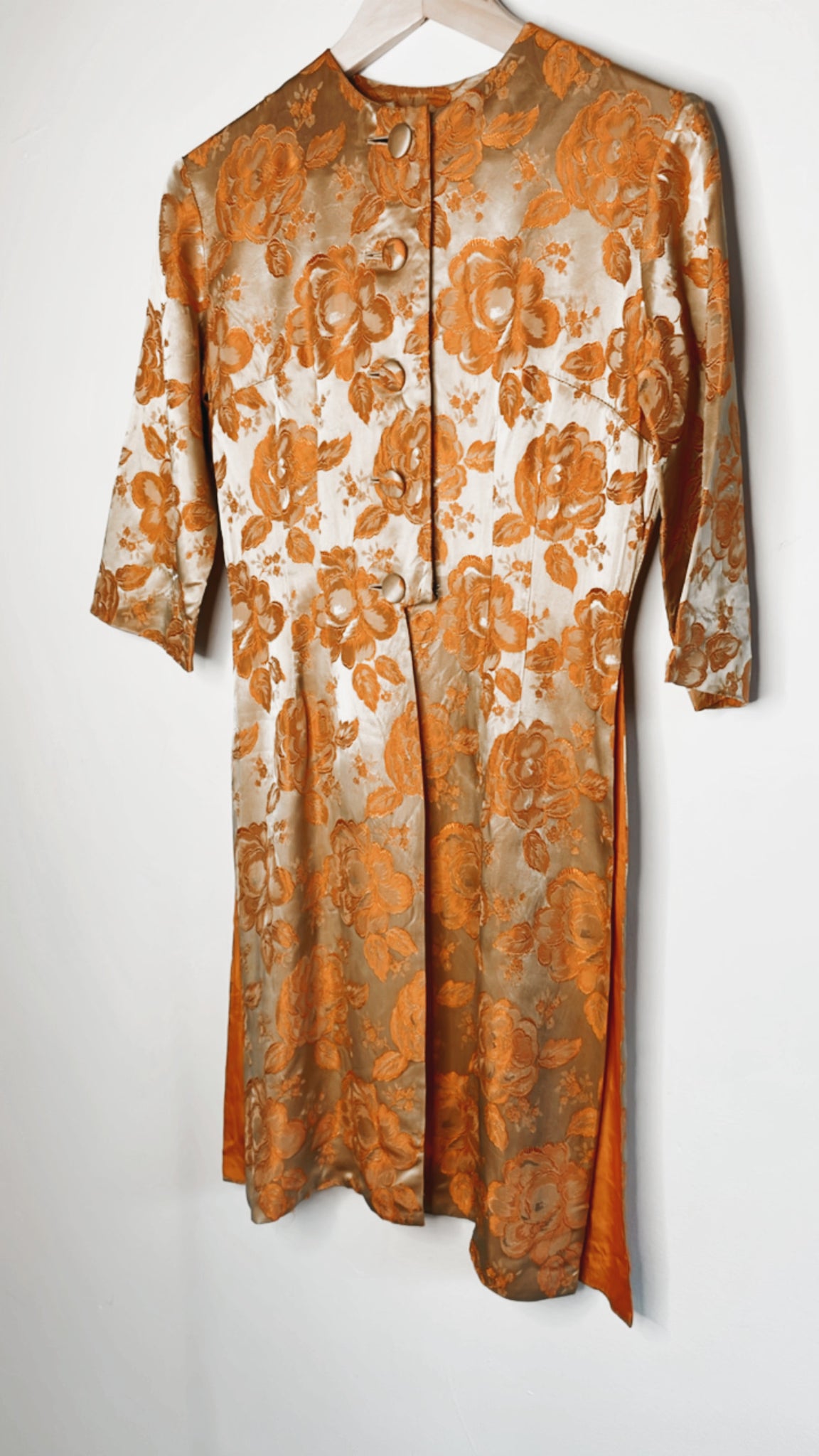 Vintage 'Alice of California' Floral Silk Orange Jacket