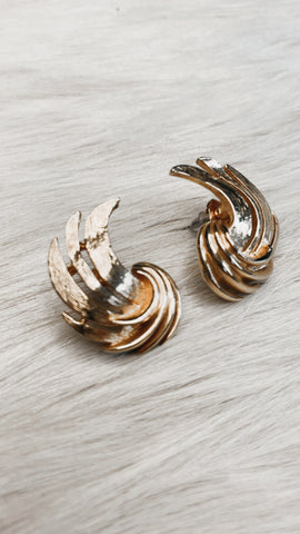 Vintage Gold Flame Earrings