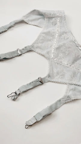 Vintage baby blue lace garder