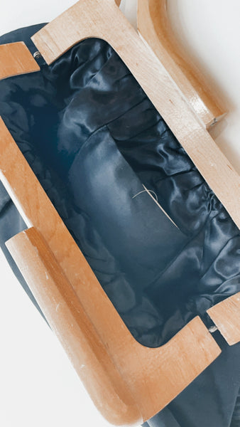 Vintage Abstract Wooden Clutch