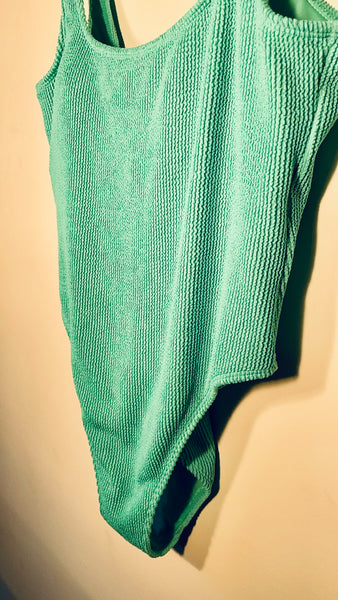 Ribbed Green Bodysuit