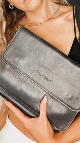 Calvin Klein Black Leather 90s Purse