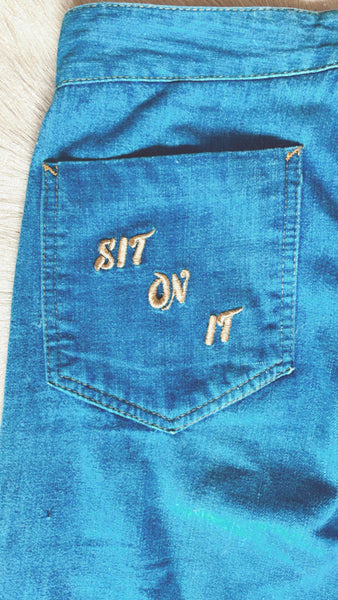 'Sit on it' Vintage Flares