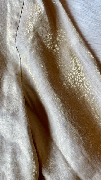 Vintage gold metallic wrap top