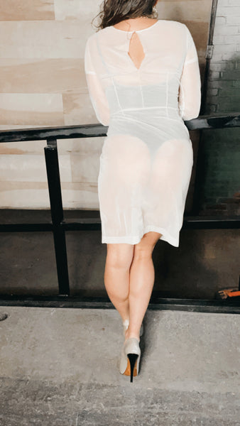 Sheer Structured Dress
