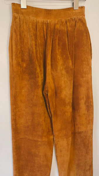 Vintage Suede Pleated Trouser