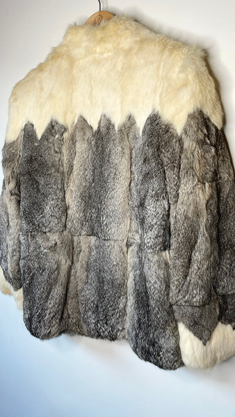 Vintage Rabbit Fur Zig Zag Jacket