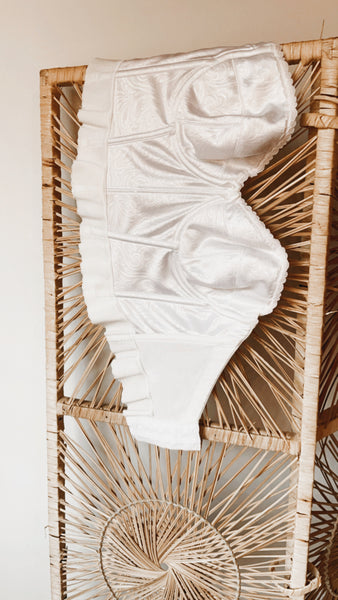 White Silk Bustier 36D