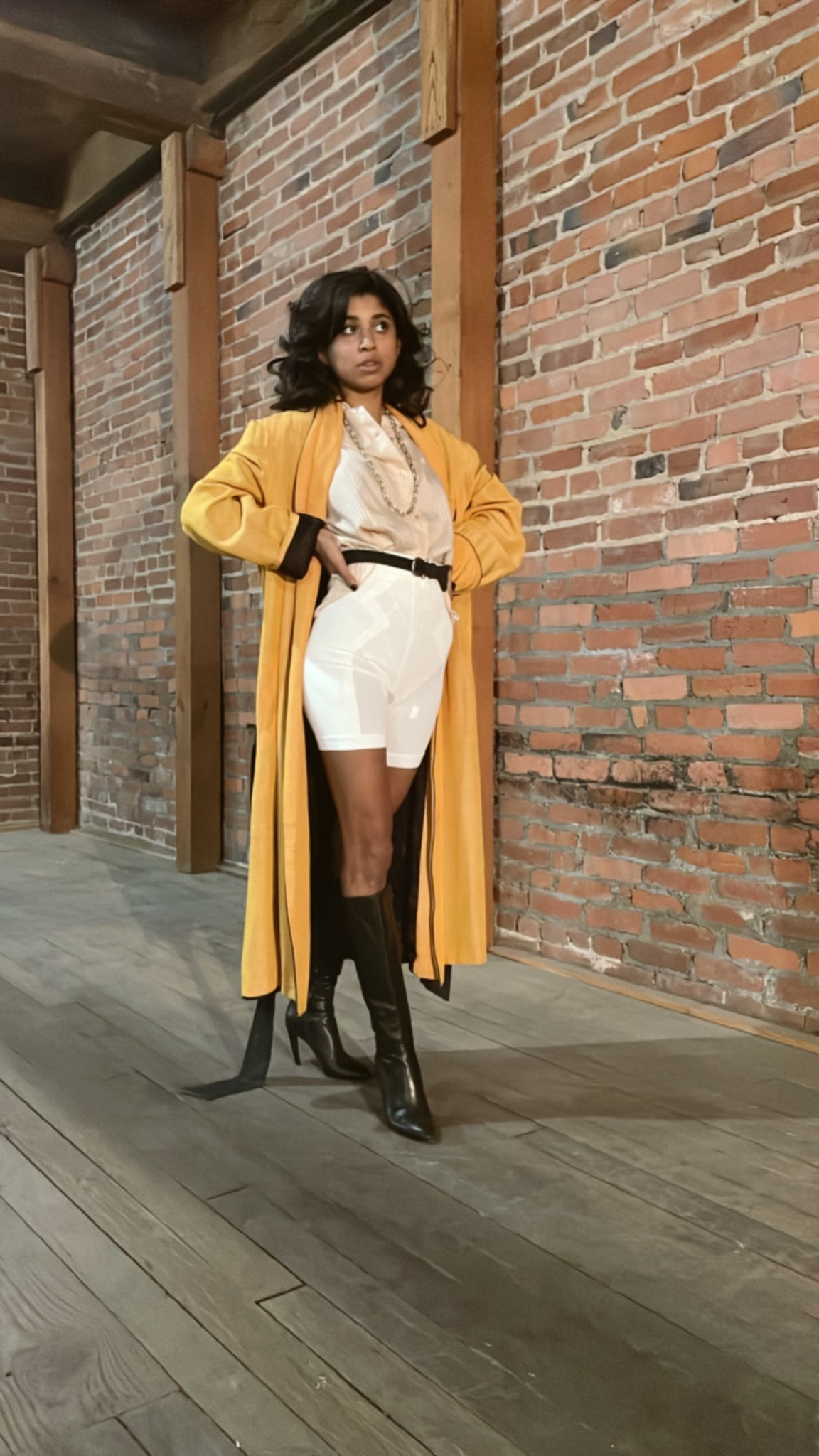 Vintage Silk Mustard Robe