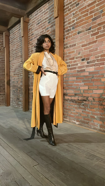 Vintage Silk Mustard Robe