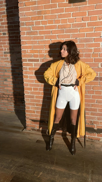 Vintage Silk Mustard Robe