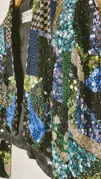Scala Vintage Sequin Bolero Jacket