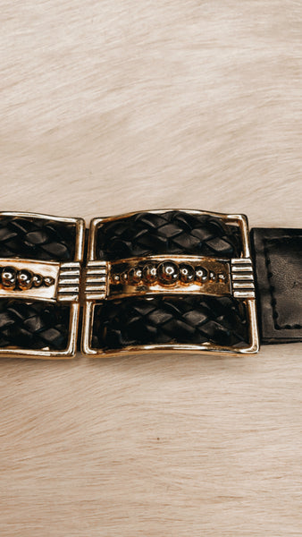 Vintage Captiva black and gold belt