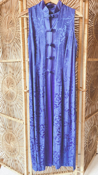 Vintage Blue/Purple silk kimono duster