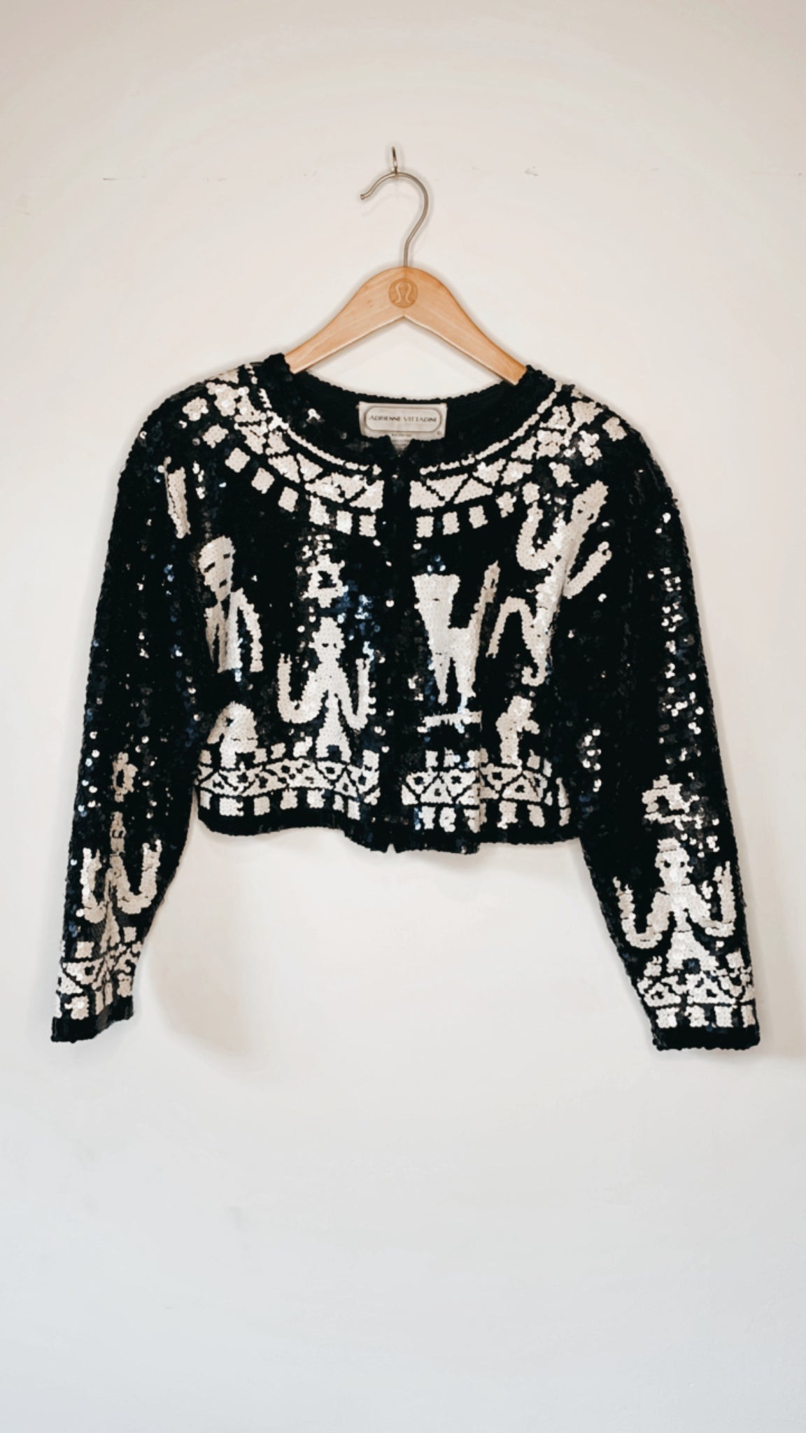 Adrienne Vittadini Vintage Sequin Crop Jacket