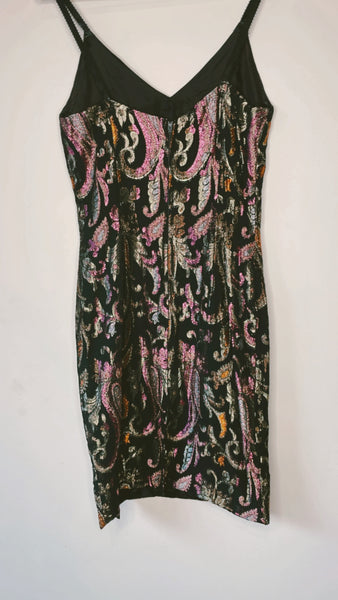 Vintage Metallic Paisley Dress
