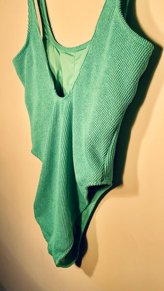 Ribbed Green Bodysuit
