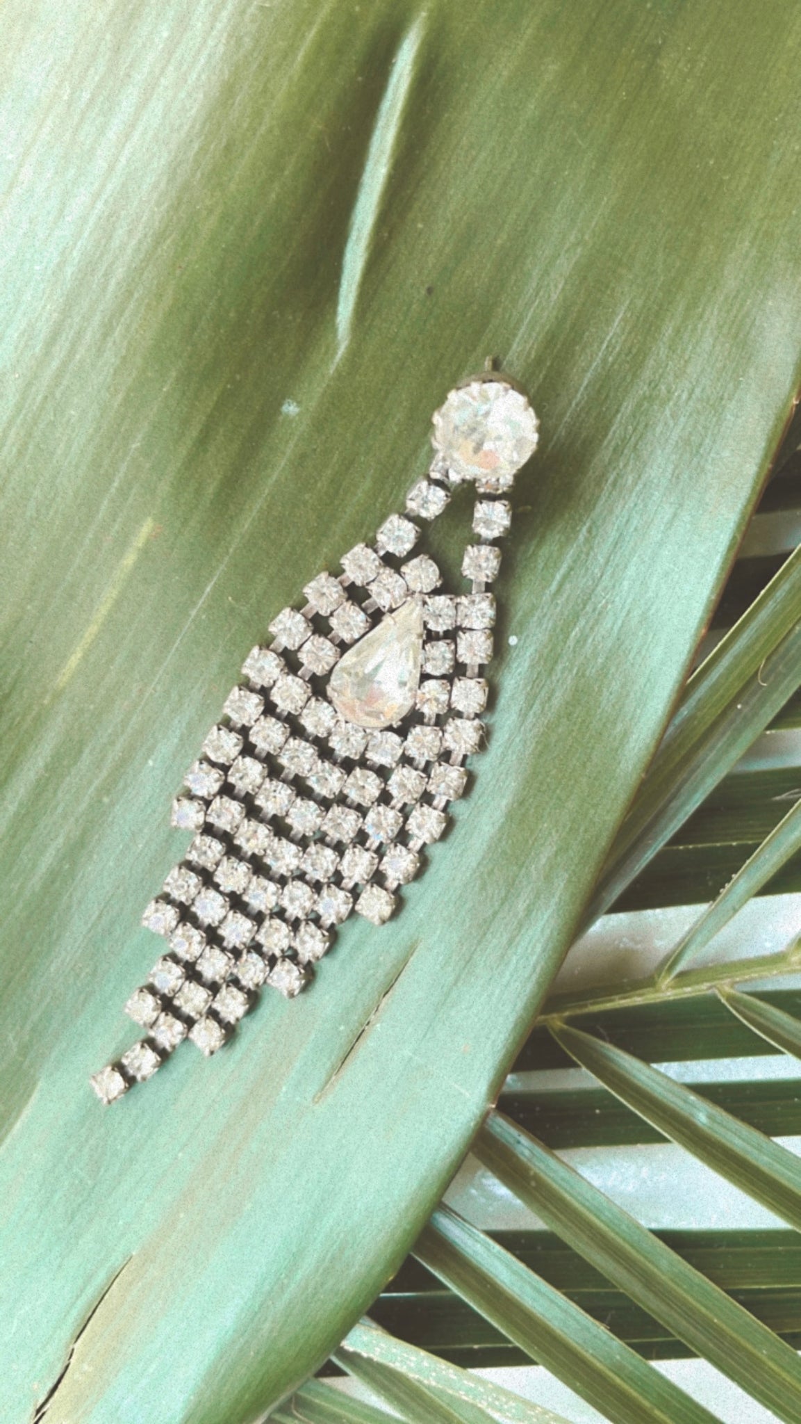 Vintage Rhinestone Chandelier Earrings