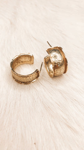 Textured Gold Hoops