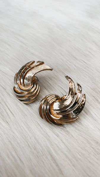 Vintage Gold Flame Earrings