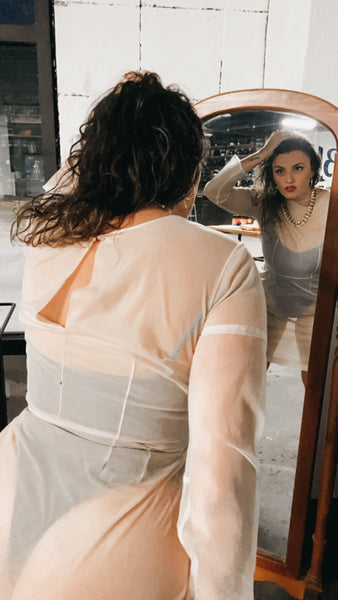 Sheer Structured Dress