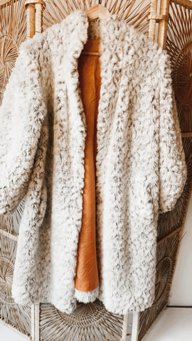 Vintage Faux Fur Snow Leopard Coat