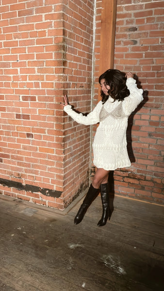 Vintage Hand Knit Pom Sweater