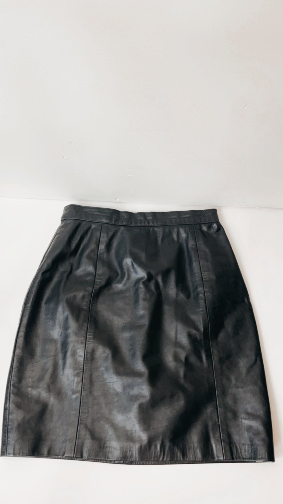 Vintage Black Leather Mini Skirt