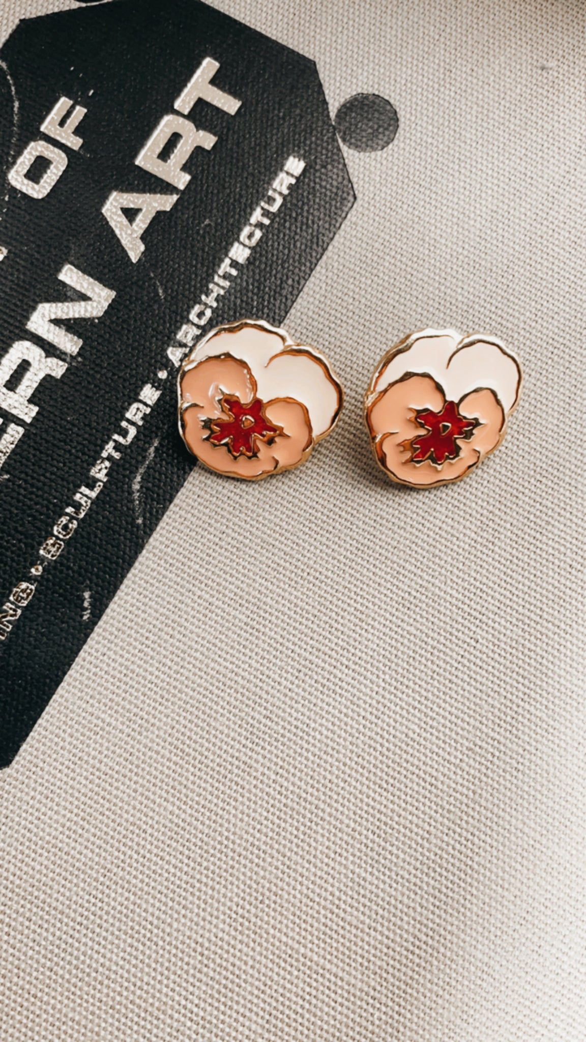 Vintage enamel floral earrings