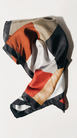 Silk Geometric Square Scarf