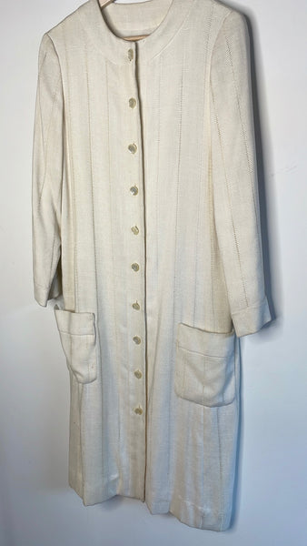 Vintage Jane Justin White Paneled Linen Jacket