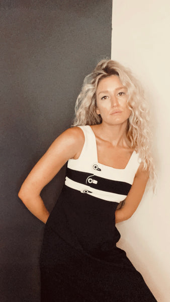 Black and White Buttoned Sundress