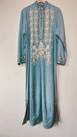 Vintage Baby Blue Embroidered Kaftan