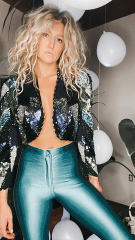 Scala Vintage Sequin Bolero Jacket