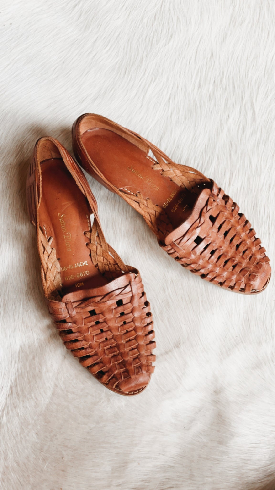 Vintage Leather Huarache Sandals