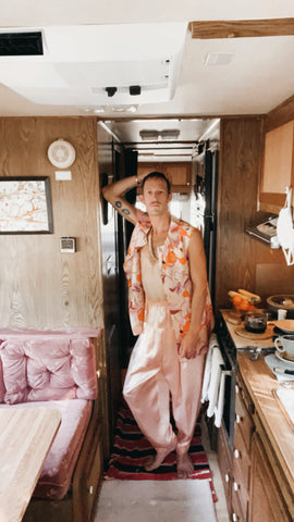 Vintage Floral Silk button up