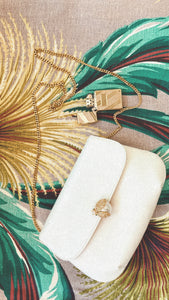 Morris Moskowitz White Leather Bumble Bee Purse