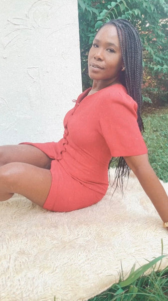 Breakin' Loose Red Button Up Short Sundress