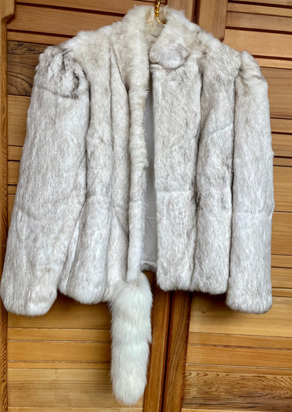 Vintage Rabbit Fur Jacket with Fox Tails