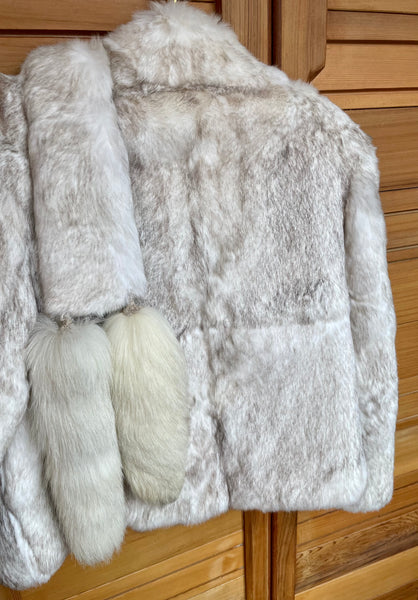 Vintage Rabbit Fur Jacket with Fox Tails