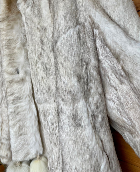 Vintage Rabbit Fur Jacket with Fox Tails