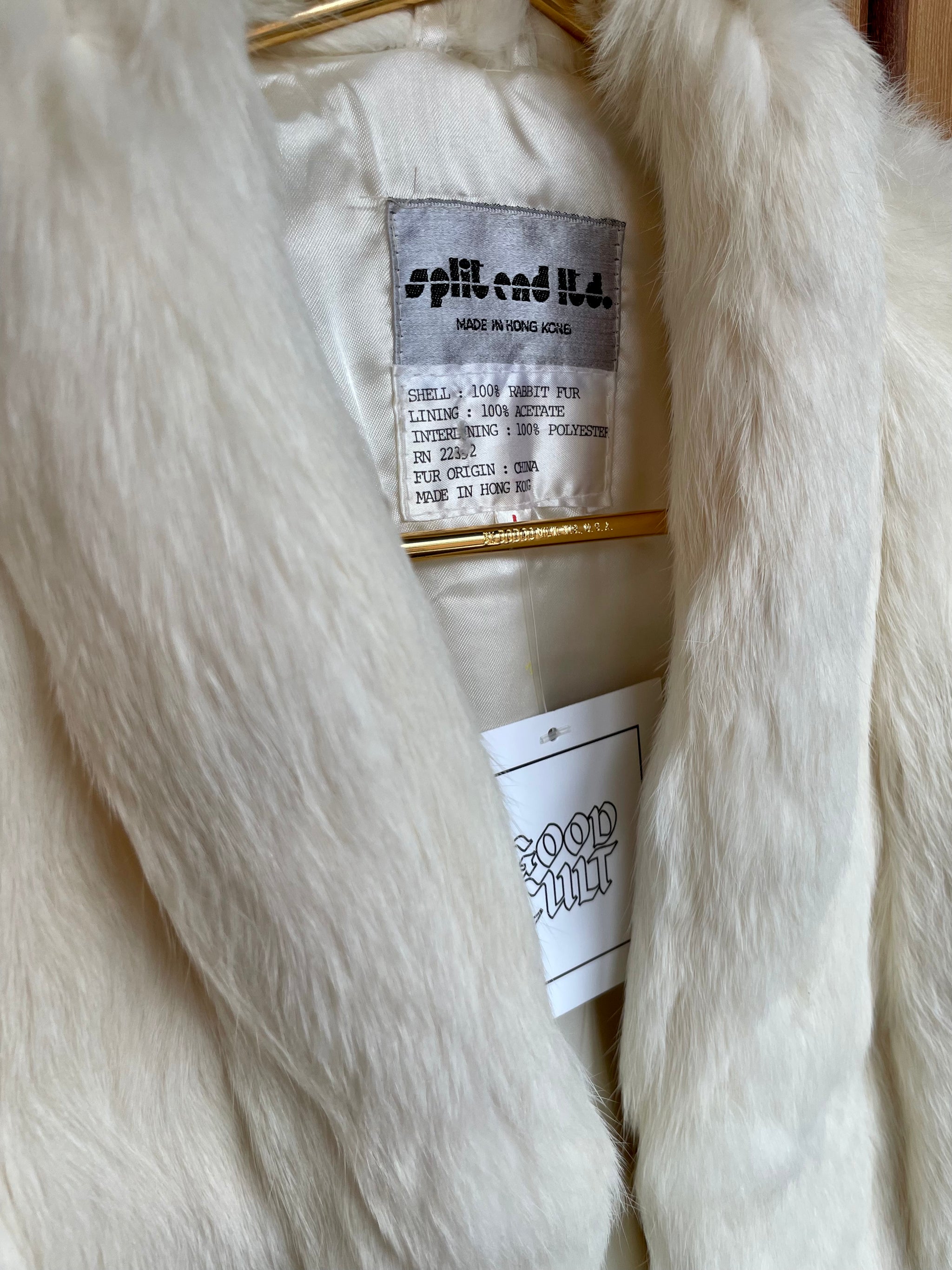 Split End' Vintage White Rabbit Fur Jacket – shop good cult
