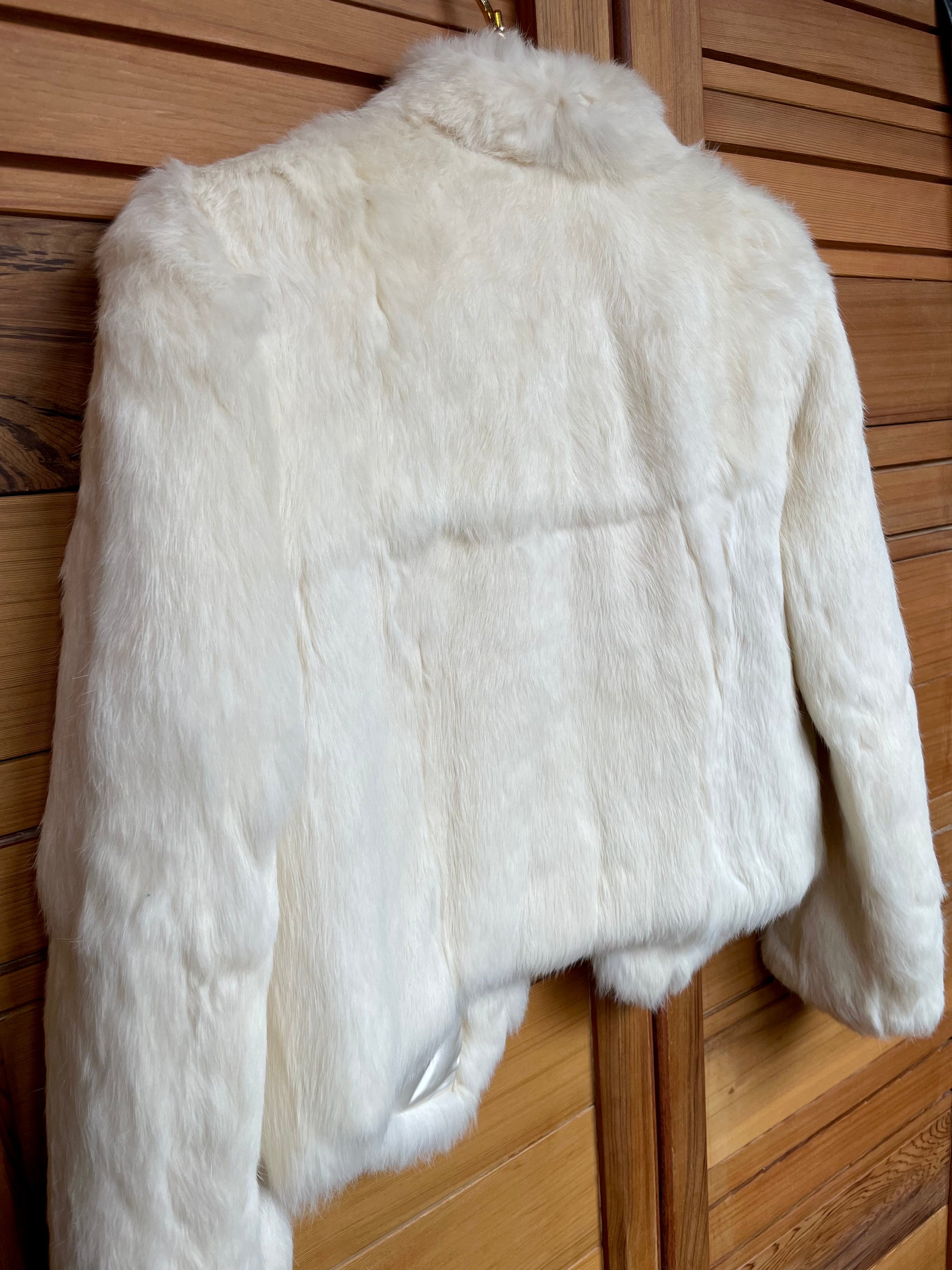 Split End' Vintage White Rabbit Fur Jacket – shop good cult