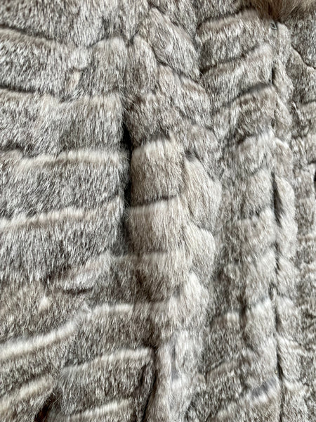 'ADA' Vintage Grey Rabbit Zig Zag Jacket