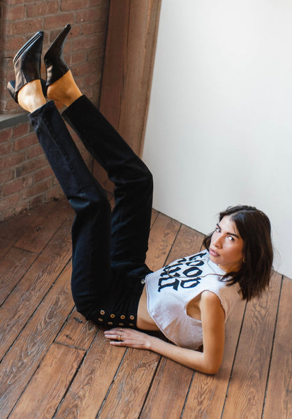 Vintage Black Studded 'Lawman' Jeans 25