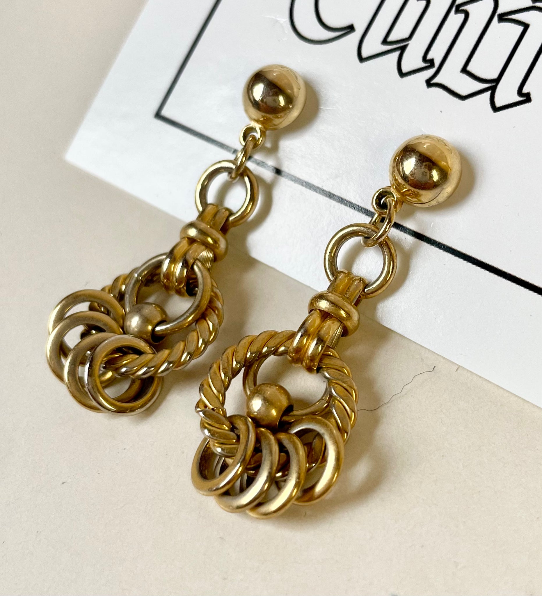 Vintage Gold Dangle Earrings