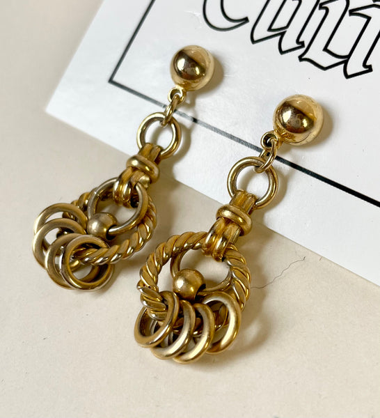 Vintage Gold Dangle Earrings