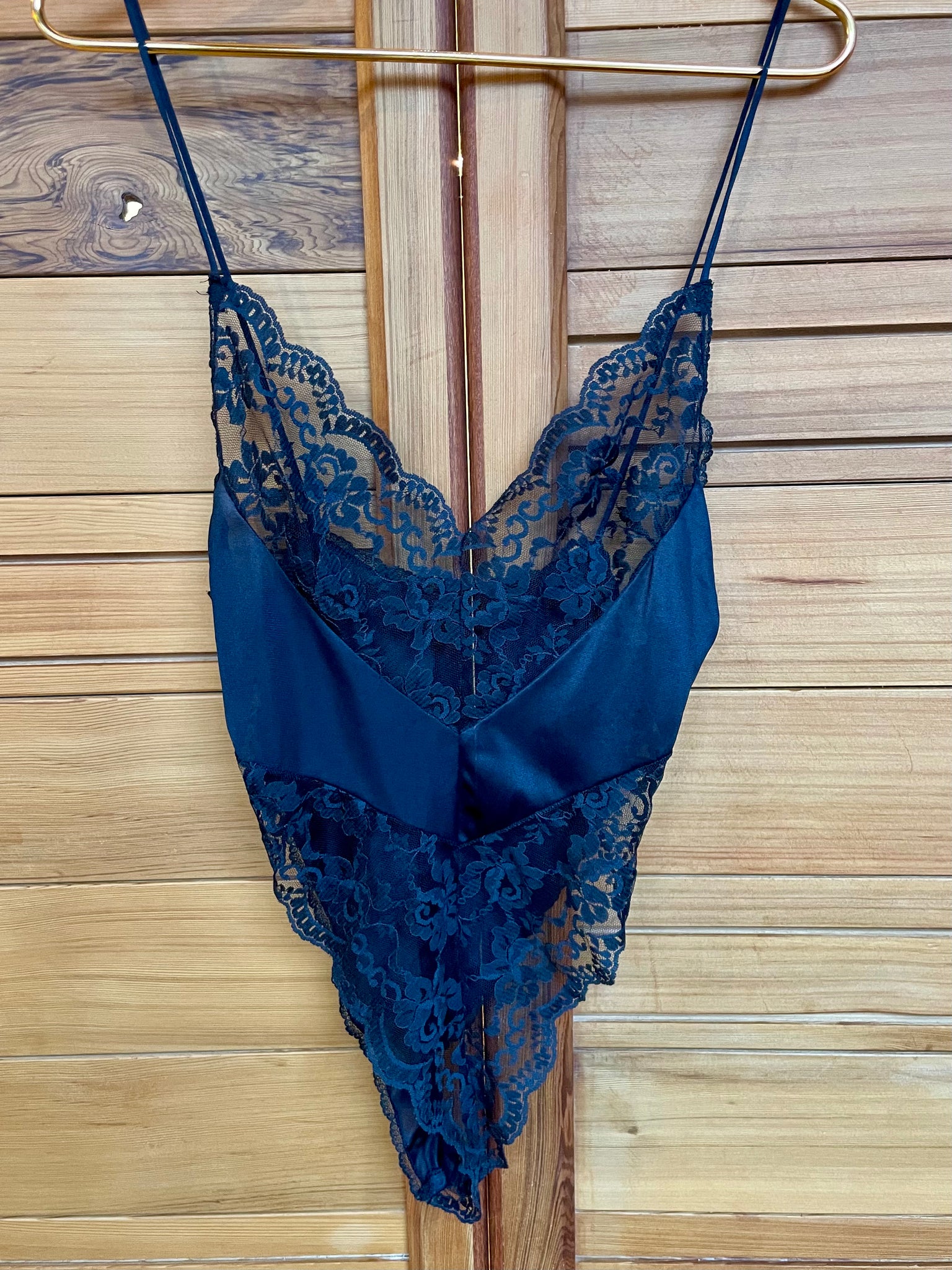 Vintage Black Lace Teddy S