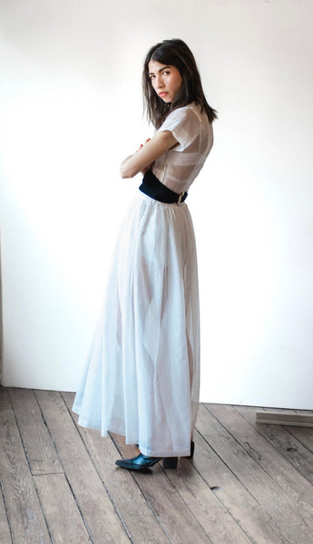 Vintage Sheer Structural White Dress